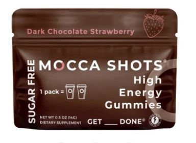 Sugar Free Mocca Shots Energy Gummies with Caffeine | 12-Pack - Dark Chocolate Strawberry